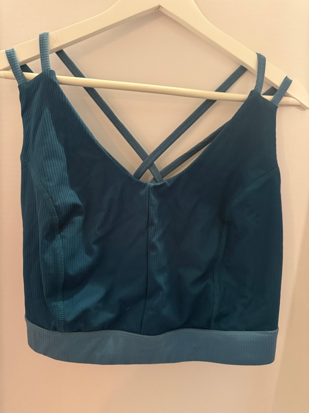 torrid Teal Crisscross Ribbed Sports Bralette